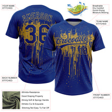 Charger l'image dans la galerie, Custom Royal Old Gold Dripping Splatter Paint Two-Button Unisex Softball Jersey