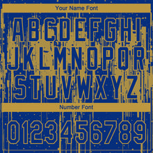 Charger l'image dans la galerie, Custom Royal Old Gold Dripping Splatter Paint Two-Button Unisex Softball Jersey