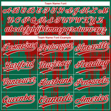 Charger l'image dans la galerie, Custom Kelly Green Red-White Dripping Splatter Paint Two-Button Unisex Softball Jersey