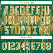 Charger l'image dans la galerie, Custom Kelly Green Old Gold-White Dripping Splatter Paint Two-Button Unisex Softball Jersey