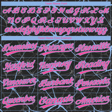 Laden Sie das Bild in den Galerie-Viewer, Custom Black Pink-Light Blue 3D Pattern Design Abstract Network Two-Button Unisex Softball Jersey