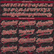 Загрузить изображение в средство просмотра галереи, Custom Black Crimson-Cream 3D Pattern Design Abstract Network Two-Button Unisex Softball Jersey