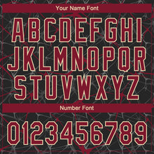 Загрузить изображение в средство просмотра галереи, Custom Black Crimson-Cream 3D Pattern Design Abstract Network Two-Button Unisex Softball Jersey