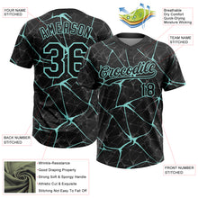 Laden Sie das Bild in den Galerie-Viewer, Custom Black Ice Blue 3D Pattern Design Abstract Network Two-Button Unisex Softball Jersey