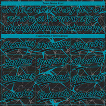 Load image into Gallery viewer, Custom Black Teal 3D Pattern Design Abstract Network Two-Button Unisex Softball Jersey