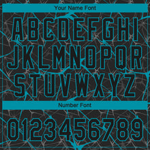 Load image into Gallery viewer, Custom Black Teal 3D Pattern Design Abstract Network Two-Button Unisex Softball Jersey