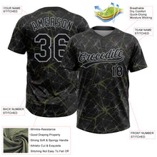 Charger l'image dans la galerie, Custom Black Olive-Gray 3D Pattern Design Abstract Network Two-Button Unisex Softball Jersey