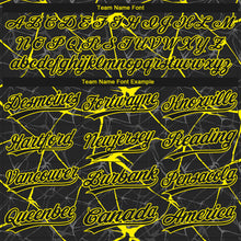 Laden Sie das Bild in den Galerie-Viewer, Custom Black Light Yellow 3D Pattern Design Abstract Network Two-Button Unisex Softball Jersey