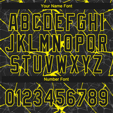 Laden Sie das Bild in den Galerie-Viewer, Custom Black Light Yellow 3D Pattern Design Abstract Network Two-Button Unisex Softball Jersey