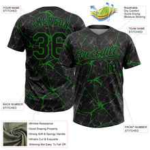 Load image into Gallery viewer, Custom Black Grass Green 3D Pattern Design Abstract Network Two-Button Unisex Softball Jersey