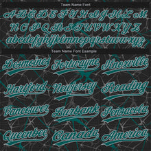 Laden Sie das Bild in den Galerie-Viewer, Custom Black Midnight Green-Gray 3D Pattern Design Abstract Network Two-Button Unisex Softball Jersey