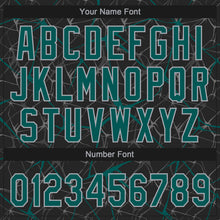 Laden Sie das Bild in den Galerie-Viewer, Custom Black Midnight Green-Gray 3D Pattern Design Abstract Network Two-Button Unisex Softball Jersey