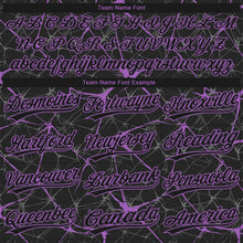 Laden Sie das Bild in den Galerie-Viewer, Custom Black Medium Purple 3D Pattern Design Abstract Network Two-Button Unisex Softball Jersey