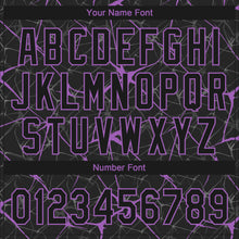 Laden Sie das Bild in den Galerie-Viewer, Custom Black Medium Purple 3D Pattern Design Abstract Network Two-Button Unisex Softball Jersey