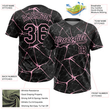 Laden Sie das Bild in den Galerie-Viewer, Custom Black Light Pink 3D Pattern Design Abstract Network Two-Button Unisex Softball Jersey