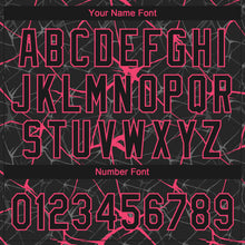 Laden Sie das Bild in den Galerie-Viewer, Custom Black Neon Pink 3D Pattern Design Abstract Network Two-Button Unisex Softball Jersey