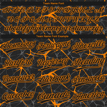 Laden Sie das Bild in den Galerie-Viewer, Custom Black Bay Orange 3D Pattern Design Abstract Network Two-Button Unisex Softball Jersey