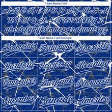 Laden Sie das Bild in den Galerie-Viewer, Custom Royal White 3D Pattern Design Abstract Network Two-Button Unisex Softball Jersey