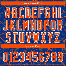 Load image into Gallery viewer, Custom Royal Orange-White 3D Pattern Design Abstract Network Two-Button Unisex Softball Jersey