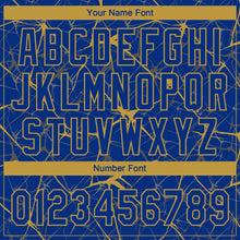 Laden Sie das Bild in den Galerie-Viewer, Custom Royal Old Gold 3D Pattern Design Abstract Network Two-Button Unisex Softball Jersey