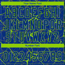 Laden Sie das Bild in den Galerie-Viewer, Custom Royal Neon Green 3D Pattern Design Abstract Network Two-Button Unisex Softball Jersey