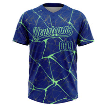 Загрузить изображение в средство просмотра галереи, Custom Royal Pea Green 3D Pattern Design Abstract Network Two-Button Unisex Softball Jersey