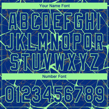 Загрузить изображение в средство просмотра галереи, Custom Royal Pea Green 3D Pattern Design Abstract Network Two-Button Unisex Softball Jersey