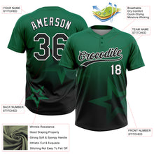 Charger l'image dans la galerie, Custom Kelly Green Black-White Gradient Style Twinkle Star Two-Button Unisex Softball Jersey