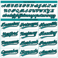 Загрузить изображение в средство просмотра галереи, Custom White Teal-Black Gradient Style Twinkle Star Two-Button Unisex Softball Jersey