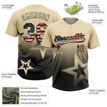Charger l'image dans la galerie, Custom Cream Vintage USA Flag-Black Gradient Style Twinkle Star Two-Button Unisex Softball Jersey