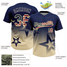 Load image into Gallery viewer, Custom Navy Vintage USA Flag-Cream Gradient Style Twinkle Star Two-Button Unisex Softball Jersey