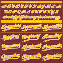 Load image into Gallery viewer, Custom Burgundy Gold-White Gradient Style Twinkle Star Two-Button Unisex Softball Jersey