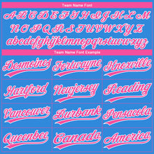 Laden Sie das Bild in den Galerie-Viewer, Custom Electric Blue Pink-White Gradient Style Twinkle Star Two-Button Unisex Softball Jersey