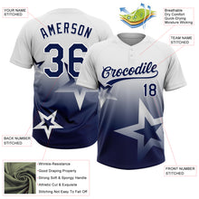 Загрузить изображение в средство просмотра галереи, Custom White Navy Gradient Style Twinkle Star Two-Button Unisex Softball Jersey