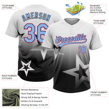 Load image into Gallery viewer, Custom White Light Blue Black-Pink Gradient Style Twinkle Star Two-Button Unisex Softball Jersey