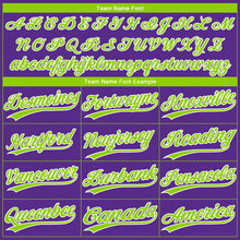 Загрузить изображение в средство просмотра галереи, Custom Purple Neon Green-White Gradient Style Twinkle Star Two-Button Unisex Softball Jersey