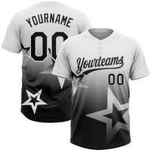 Charger l'image dans la galerie, Custom White Black Gradient Style Twinkle Star Two-Button Unisex Softball Jersey