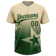 Charger l'image dans la galerie, Custom Cream Green Gradient Style Twinkle Star Two-Button Unisex Softball Jersey