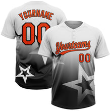 Загрузить изображение в средство просмотра галереи, Custom White Orange-Black Gradient Style Twinkle Star Two-Button Unisex Softball Jersey