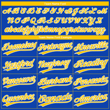 Load image into Gallery viewer, Custom Thunder Blue Yellow-White Gradient Style Twinkle Star Two-Button Unisex Softball Jersey