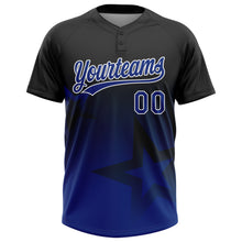 Загрузить изображение в средство просмотра галереи, Custom Black Royal-White Gradient Style Twinkle Star Two-Button Unisex Softball Jersey