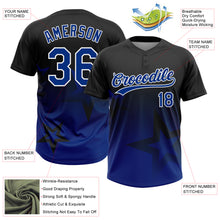 Загрузить изображение в средство просмотра галереи, Custom Black Royal-White Gradient Style Twinkle Star Two-Button Unisex Softball Jersey