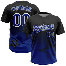 Загрузить изображение в средство просмотра галереи, Custom Black Royal-White Gradient Style Twinkle Star Two-Button Unisex Softball Jersey