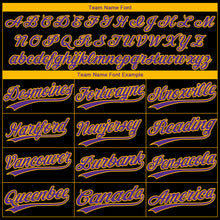 Загрузить изображение в средство просмотра галереи, Custom Black Purple-Gold Gradient Style Twinkle Star Two-Button Unisex Softball Jersey