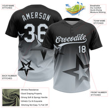Загрузить изображение в средство просмотра галереи, Custom Black Silver Gradient Style Twinkle Star Two-Button Unisex Softball Jersey