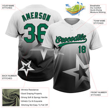 Load image into Gallery viewer, Custom White Kelly Green-Black Gradient Style Twinkle Star Two-Button Unisex Softball Jersey