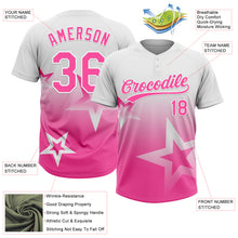 Charger l'image dans la galerie, Custom White Pink Gradient Style Twinkle Star Two-Button Unisex Softball Jersey