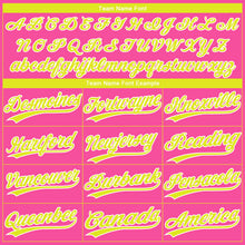 Laden Sie das Bild in den Galerie-Viewer, Custom Pink Neon Yellow-White Gradient Style Twinkle Star Two-Button Unisex Softball Jersey