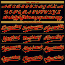Load image into Gallery viewer, Custom Black Red-Old Gold Gradient Style Twinkle Star Two-Button Unisex Softball Jersey