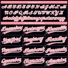 Laden Sie das Bild in den Galerie-Viewer, Custom Black Medium Pink-White Gradient Style Twinkle Star Two-Button Unisex Softball Jersey